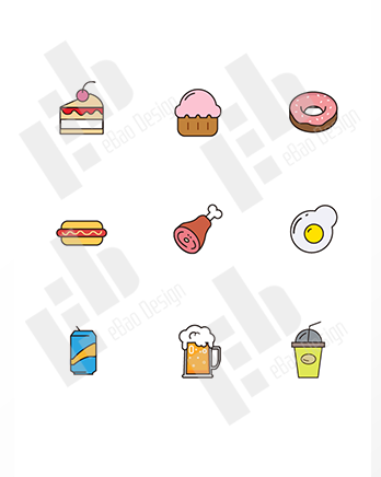  【ico】蛋糕甜甜圈热狗饮料啤酒图标 ico-009